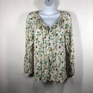 Lucky Brand floral blouse size xs